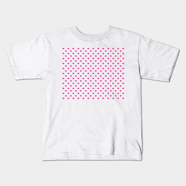 Pink Hearts Pattern Kids T-Shirt by CraftyCatz